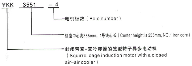 YKK系列(H355-1000)高压YKK4504-4/630KW三相异步电机西安泰富西玛电机型号说明